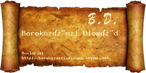 Berekszászi Dioméd névjegykártya